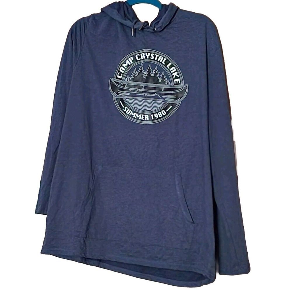Camp Crystal Lake Summer 1980 Hoodie Grey Navy Size 2XL Fri The 13th Horror